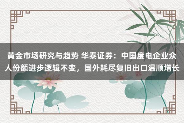 黄金市场研究与趋势 华泰证券：中国度电企业众人份额进步逻辑不变，国外耗尽复旧出口温顺增长