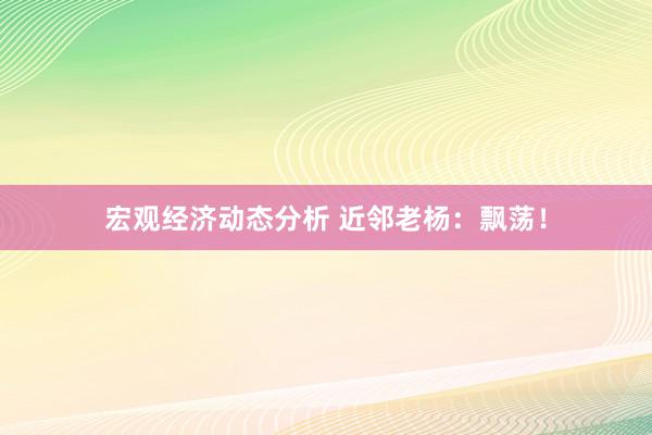 宏观经济动态分析 近邻老杨：飘荡！