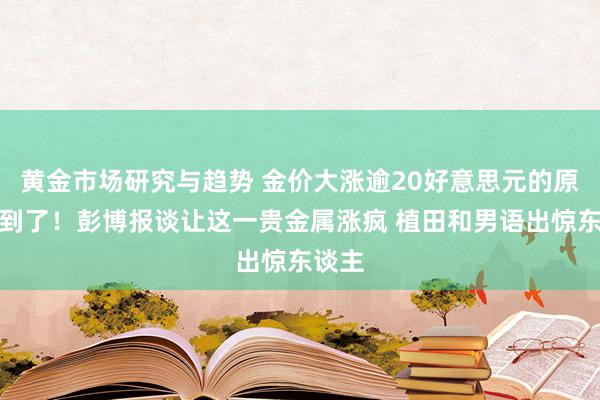 黄金市场研究与趋势 金价大涨逾20好意思元的原因找到了！彭博报谈让这一贵金属涨疯 植田和男语出惊东谈主