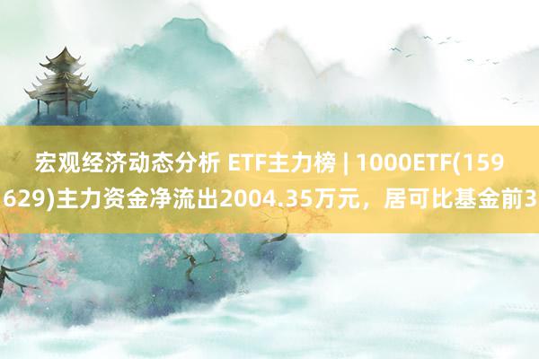 宏观经济动态分析 ETF主力榜 | 1000ETF(159629)主力资金净流出2004.35万元，居可比基金前3