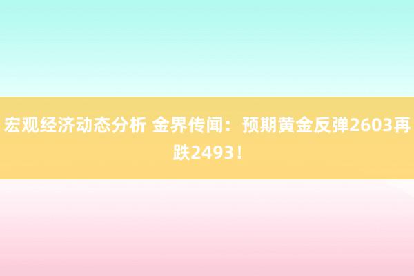 宏观经济动态分析 金界传闻：预期黄金反弹2603再跌2493！