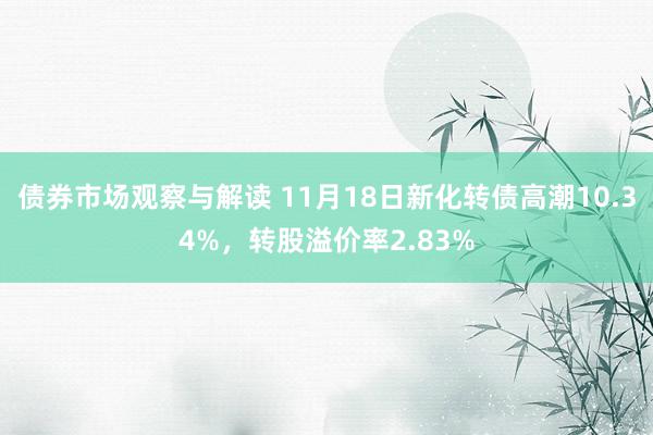 债券市场观察与解读 11月18日新化转债高潮10.34%，转股溢价率2.83%