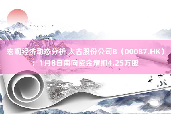 宏观经济动态分析 太古股份公司B（00087.HK）：1月8日南向资金增抓4.25万股