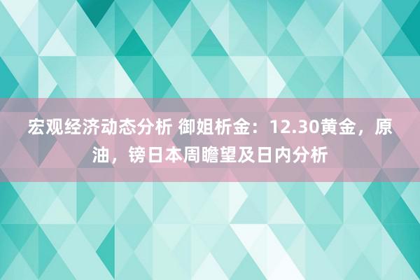 宏观经济动态分析 御姐析金：12.30黄金，原油，镑日本周瞻望及日内分析