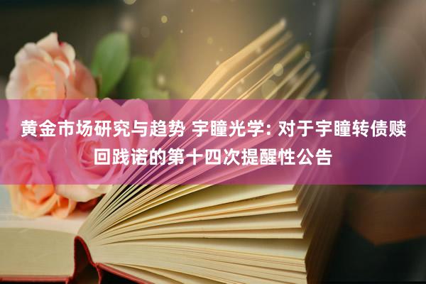 黄金市场研究与趋势 宇瞳光学: 对于宇瞳转债赎回践诺的第十四次提醒性公告