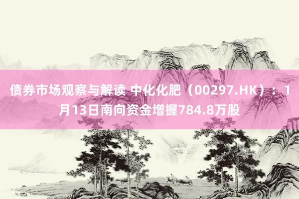 债券市场观察与解读 中化化肥（00297.HK）：1月13日南向资金增握784.8万股