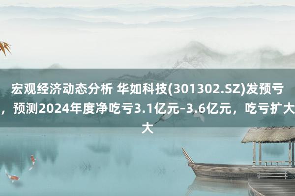 宏观经济动态分析 华如科技(301302.SZ)发预亏，预测2024年度净吃亏3.1亿元–3.6亿元，吃亏扩大