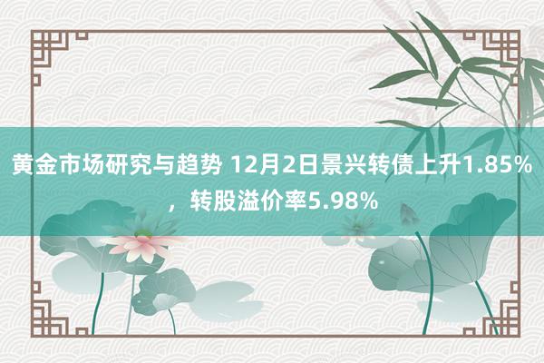 黄金市场研究与趋势 12月2日景兴转债上升1.85%，转股溢价率5.98%