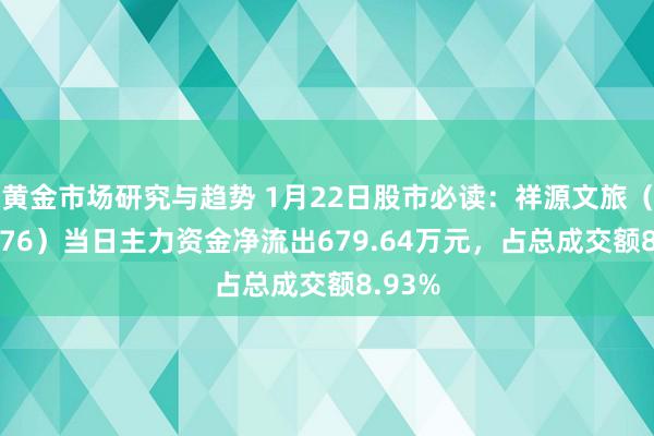 黄金市场研究与趋势 1月22日股市必读：祥源文旅（600576）当日主力资金净流出679.64万元，占总成交额8.93%