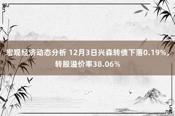 宏观经济动态分析 12月3日兴森转债下落0.19%，转股溢价率38.06%