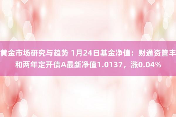 黄金市场研究与趋势 1月24日基金净值：财通资管丰和两年定开债A最新净值1.0137，涨0.04%