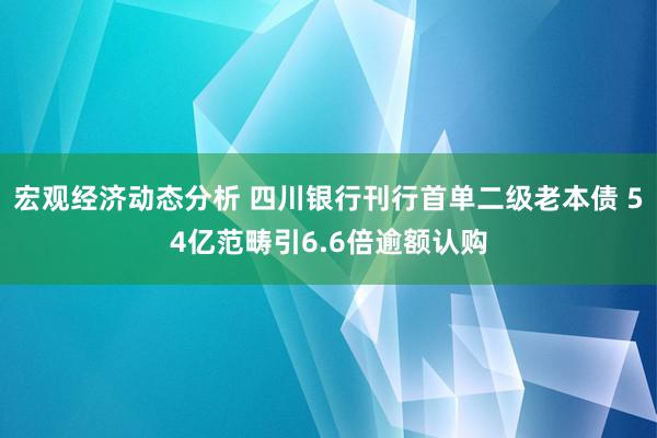 宏观经济动态分析 四川银行刊行首单二级老本债 54亿范畴引6.6倍逾额认购