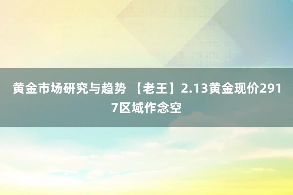 黄金市场研究与趋势 【老王】2.13黄金现价2917区域作念空