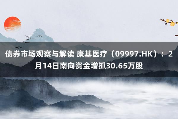 债券市场观察与解读 康基医疗（09997.HK）：2月14日南向资金增抓30.65万股