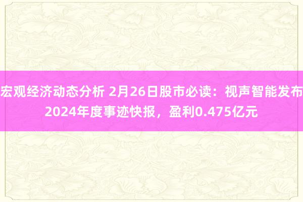 宏观经济动态分析 2月26日股市必读：视声智能发布2024年度事迹快报，盈利0.475亿元