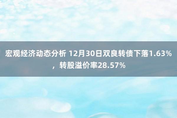 宏观经济动态分析 12月30日双良转债下落1.63%，转股溢价率28.57%