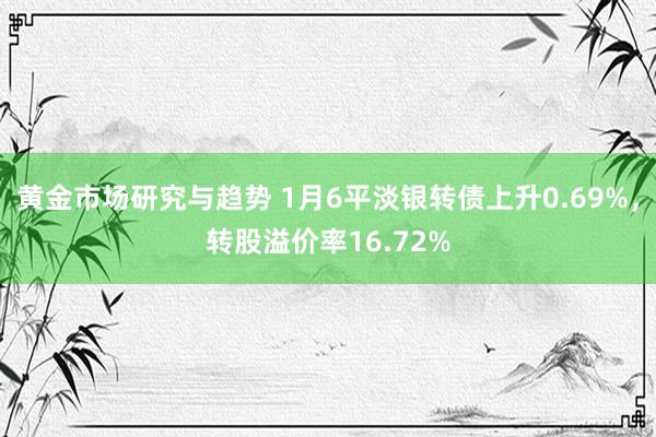 黄金市场研究与趋势 1月6平淡银转债上升0.69%，转股溢价率16.72%