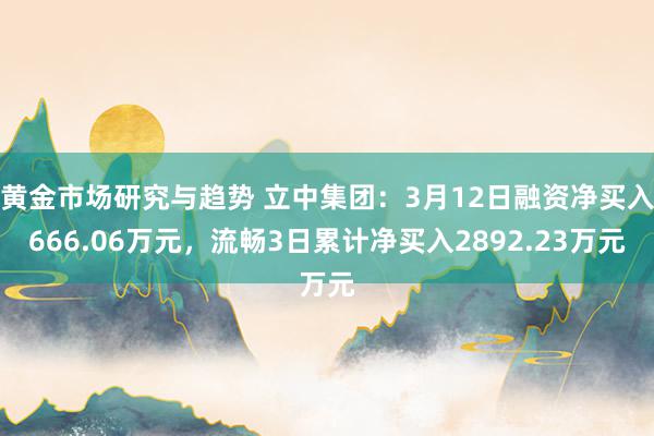 黄金市场研究与趋势 立中集团：3月12日融资净买入666.06万元，流畅3日累计净买入2892.23万元