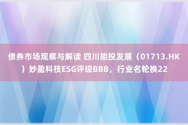 债券市场观察与解读 四川能投发展（01713.HK）妙盈科技ESG评级BBB，行业名轮换22